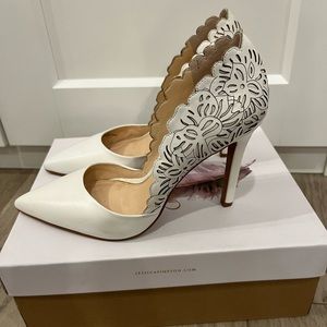 Jessica Simpson white heels wedding size 6.5